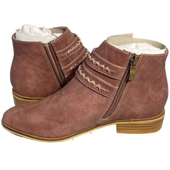 Women’s Size 6.5 NIB Ankle Boots Mauve Booties Beast Fashion - Picture 3 of 10